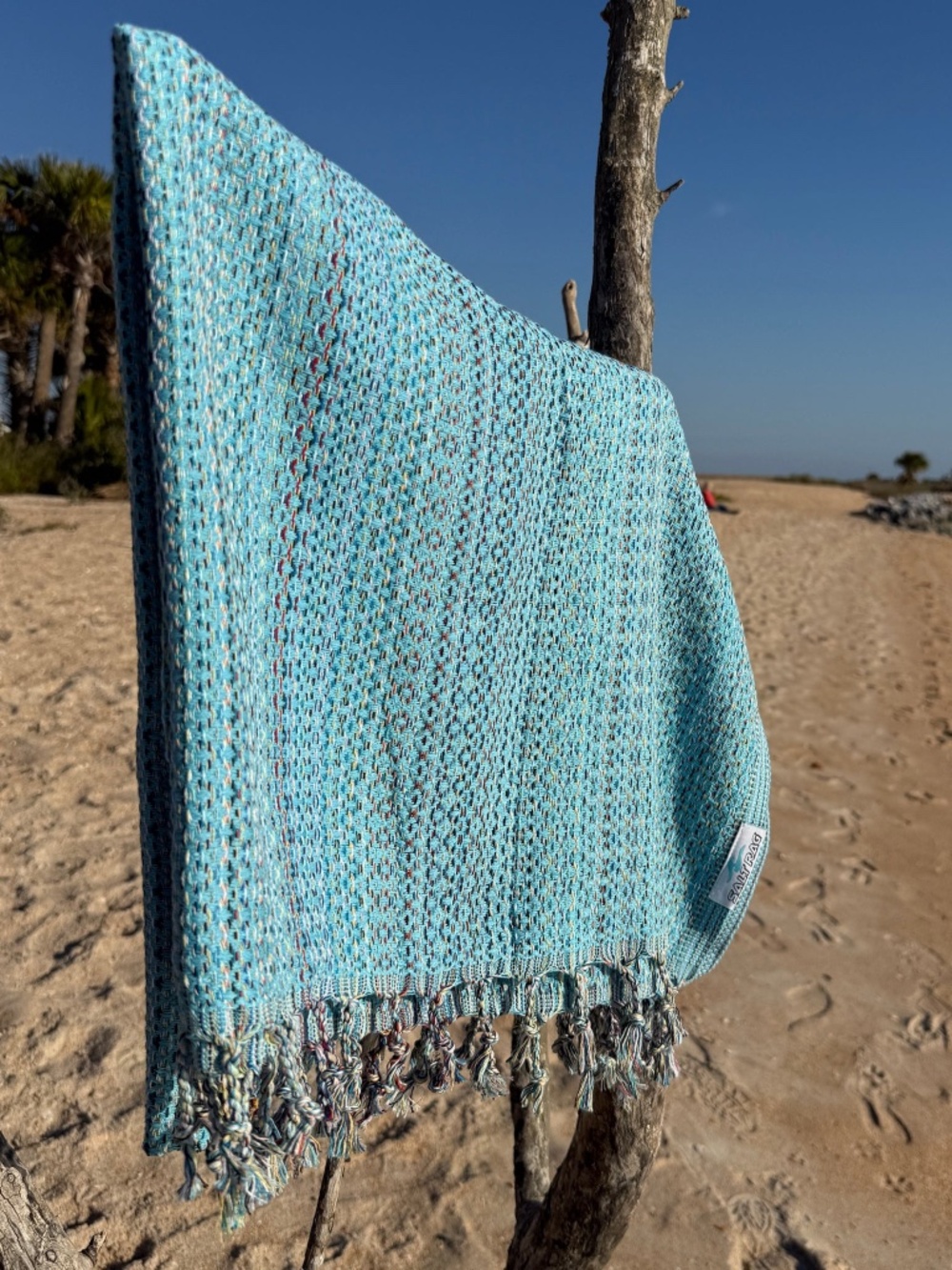 Ahi Rag Turquoise — Salt Rag™ Sand-Resistant Turkish Beach Towel